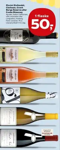 SuperBrugsen Piccini Zinfandel, Clarkson, Grant Burge Reserve eller Cuvée Dissenay tilbud