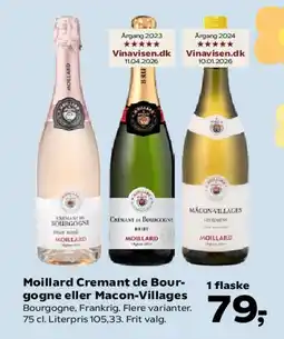 SuperBrugsen Moillard Cremant de Bourgogne eller Macon-Villages tilbud