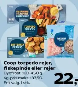 SuperBrugsen Coop torpedo rejer / fiskepinde / rejer tilbud