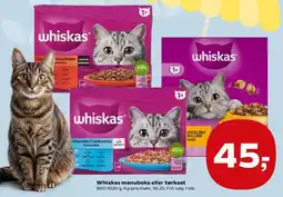 SuperBrugsen Whiskas menuboks eller tørkost tilbud