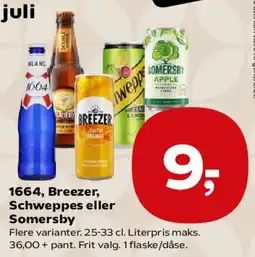 SuperBrugsen 1664, Breezer, Schweppes eller Somersby tilbud