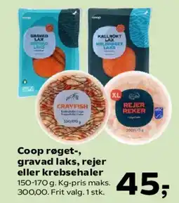 Kvickly Coop reget-, gravad laks, rejer eller krabbesalater tilbud