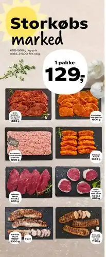 Kvickly Storkøbs marked – 1 pakke 129,- tilbud