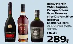 Kvickly Rémy Martin VSOP / Zacapa Solera / Diplomatico Reserva Exclusiva tilbud