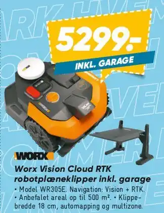 Bilka Worx Vision Cloud RTK robotplæneklipper (inkl. garage) tilbud