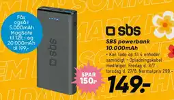 Bilka sbs powerbank 10.000mAh tilbud
