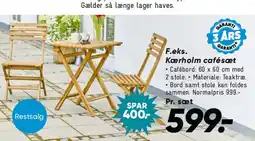 Bilka Udendørs træ/cafésæt (eksempelvis tilbud) tilbud