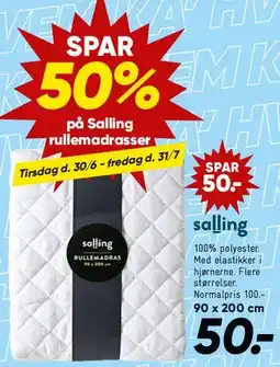 Bilka Salling rullemadras / rullemadrasser (udsalg) tilbud