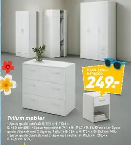 Bilka Tvilum møbler (Space serie) tilbud