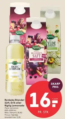 SPAR Rynkeby saft / drik / Rigtig Lemonade tilbud