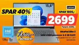Power Lenovo IdeaPad Slim 3 Intel U300 prosessor & 8 GB RAM! tilbud
