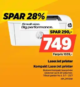 Power Hp LaserJet printer Kompakt LaserJet printer tilbud
