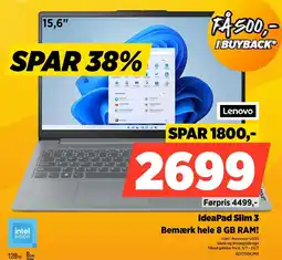 Power Lenovo IdeaPad Slim 3 Bemærk hele 8 GB RAM! tilbud