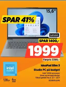 Power Lenovo IdeaPad Slim 3 Studie PC på budget tilbud