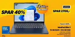 Power Lenovo IdeaPad Slim 3 16 GB RAM + 512 GB SSD tilbud