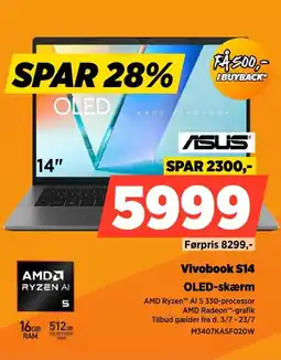 Power Asus Vivobook S14 OLED-skærm tilbud