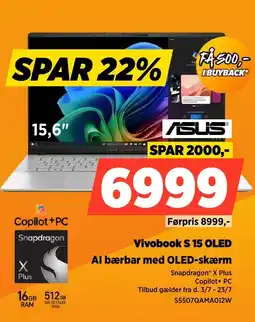 Power Asus Vivobook S 15 OLED Al bærbar med OLED-skærm tilbud