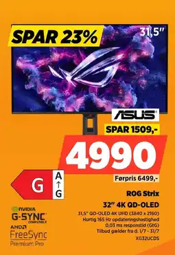 Power Asus ROG Strix 32" 4K QD-OLED tilbud