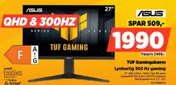 Power Asus TUF Gamingskærm Lynhurtig 300 Hz gaming tilbud