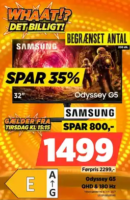Power Samsung Odyssey G5 QHD & 180 Hz tilbud