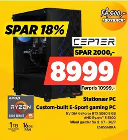 Power Cepter Stationær PC Custom-built E-Sport gaming PC tilbud