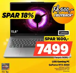 Power Lenovo LOQ Gaming PC GeForce RTX 4050 tilbud