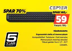 Power Cepter Håndledsstøtte Ergonomisk støtte af memoryskum tilbud