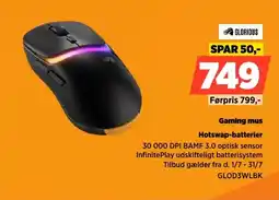 Power Glorious Gaming mus Hotswap-batterier tilbud