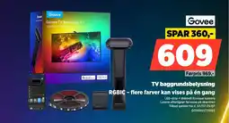 Power Govee TV baggrundsbelysning RGBIC - flere farver kan vises på én gang tilbud