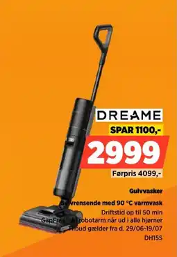 Power Dreame Gulvvasker Selvrensende med 90 °C varmvask tilbud