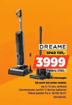 Power Dreame Ledningsfri støvsuger Nå nemt ind under møbler tilbud