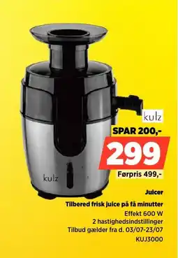 Power Kulz Juicer Tilbered frisk juice på få minutter tilbud