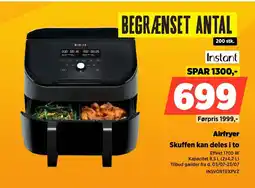 Power Instant Airfryer Skuffen kan deles i to tilbud