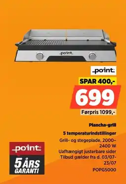 Power Point Plancha-grill 5 temperaturindstillinger tilbud