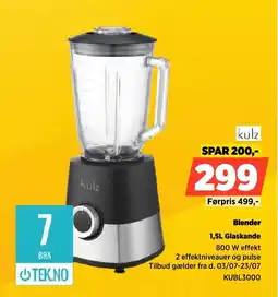Power Kulz Blender 1,5L Glaskande tilbud