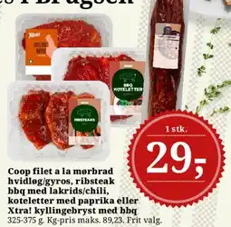 Dagli'Brugsen Coop marinerede kød-/kyllingevarer tilbud