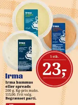 Dagli'Brugsen Irma hummus eller spreads tilbud