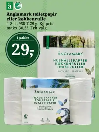 Dagli'Brugsen Änglamark toiletpapir eller køkkenrulle tilbud