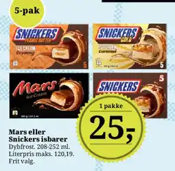 Dagli'Brugsen Mars eller Snickers isbarer tilbud