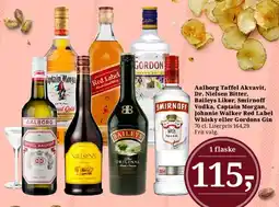 Dagli'Brugsen Aalborg Taffel Akvavit, Dr. Nielsen Bitter, Baileys Likør, Smirnoff Vodka m.fl. tilbud