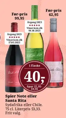 Dagli'Brugsen Spier Note eller Santa Rita tilbud