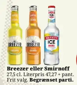 Dagli'Brugsen Breezer eller Smirnoff tilbud