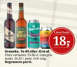 Dagli'Brugsen Svaneke, To Øl eller Ære øl tilbud