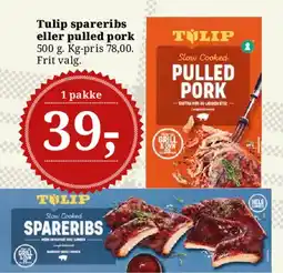 Dagli'Brugsen Tulip spareribs eller pulled pork tilbud