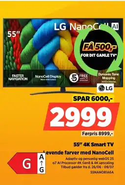 Power Lg 55" 4K Smart TV Levende farver med NanoCell tilbud