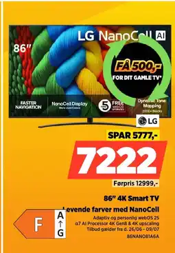 Power Lg 86" 4K Smart TV Levende farver med NanoCell tilbud