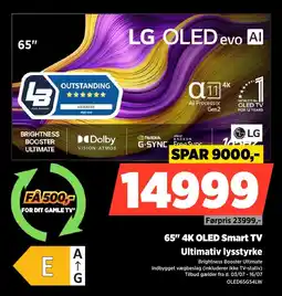 Power Lg 65" 4K OLED Smart TV Ultimativ lysstyrke tilbud