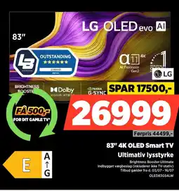 Power Lg 83" 4K OLED Smart TV Ultimativ lysstyrke tilbud