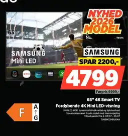 Power Samsung 65" 4K Smart TV Fordybende 4K Mini LED-visning tilbud