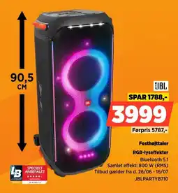 Power Jbl Festhøjttaler RGB-lyseffekter tilbud